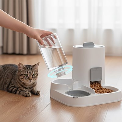 Distributeur croquettes chat reservoir eau